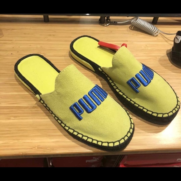Puma X Fenty Women ESPADRILLE RIHANNA SLIPPERS SLIDES YEL/BLU/BL Women’s 6.5 - Picture 6 of 8